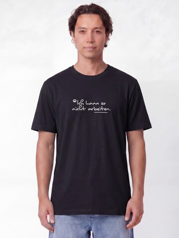 Watapparel Shirt 'Ich Kann So Nicht Arbeiten' in Black: front
