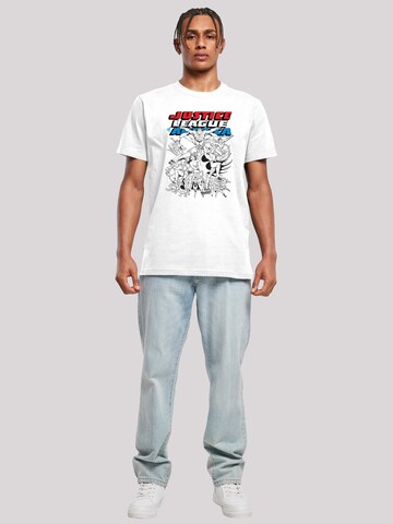F4NT4STIC Shirt 'Justice League Mono Action Pose' in Wit