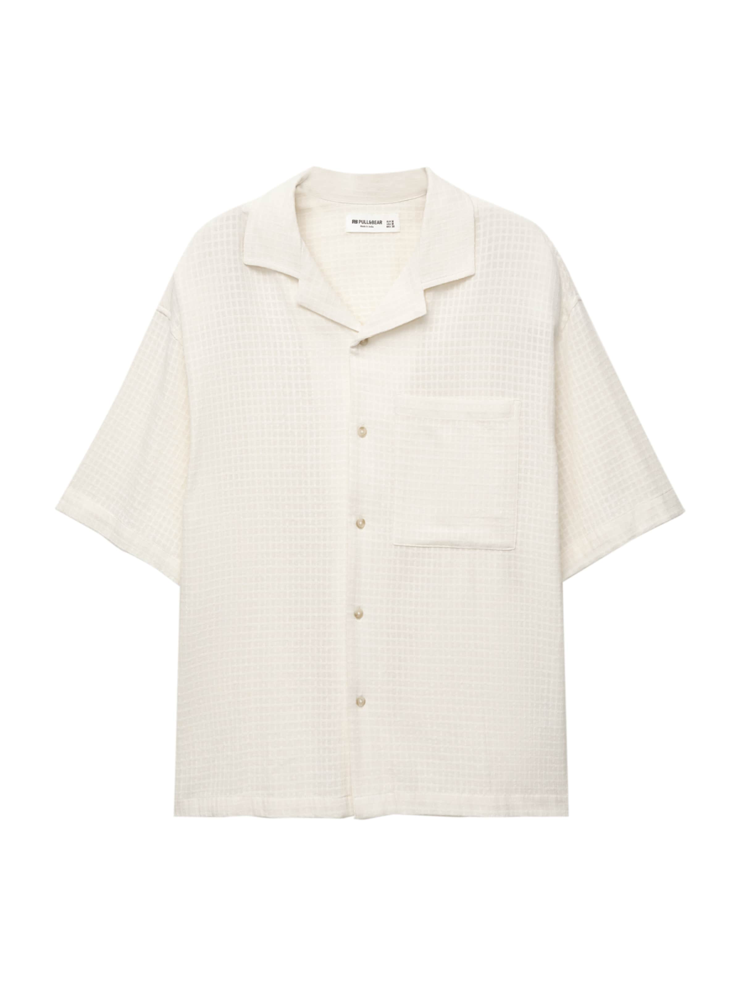 Pull&Bear Comfort Fit Hemd in Weiß: Vorderseite