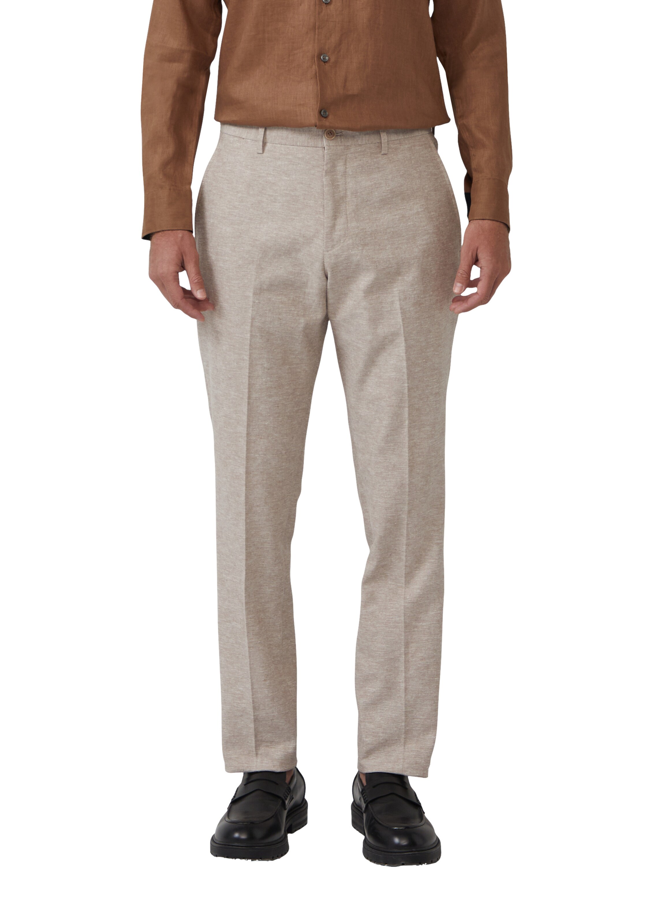 s.Oliver BLACK LABEL Slimfit Bügelfaltenhose 'PURE' in Beige: Vorderseite