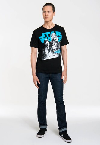 LOGOSHIRT Shirt 'A Star Wars Story Han Solo & Chewbacca' in Black