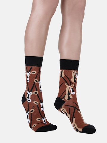 Chaussettes ' GRUMBLE IN THE JUNGLE ' UNABUX en marron