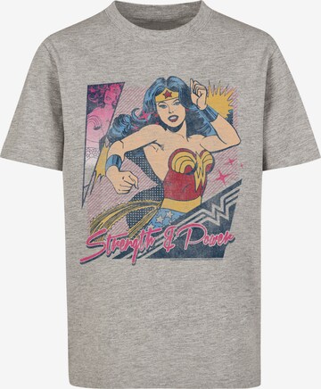 F4NT4STIC Shirt 'DC Comics Wonder Woman Strength & Power' in Grijs: voorkant