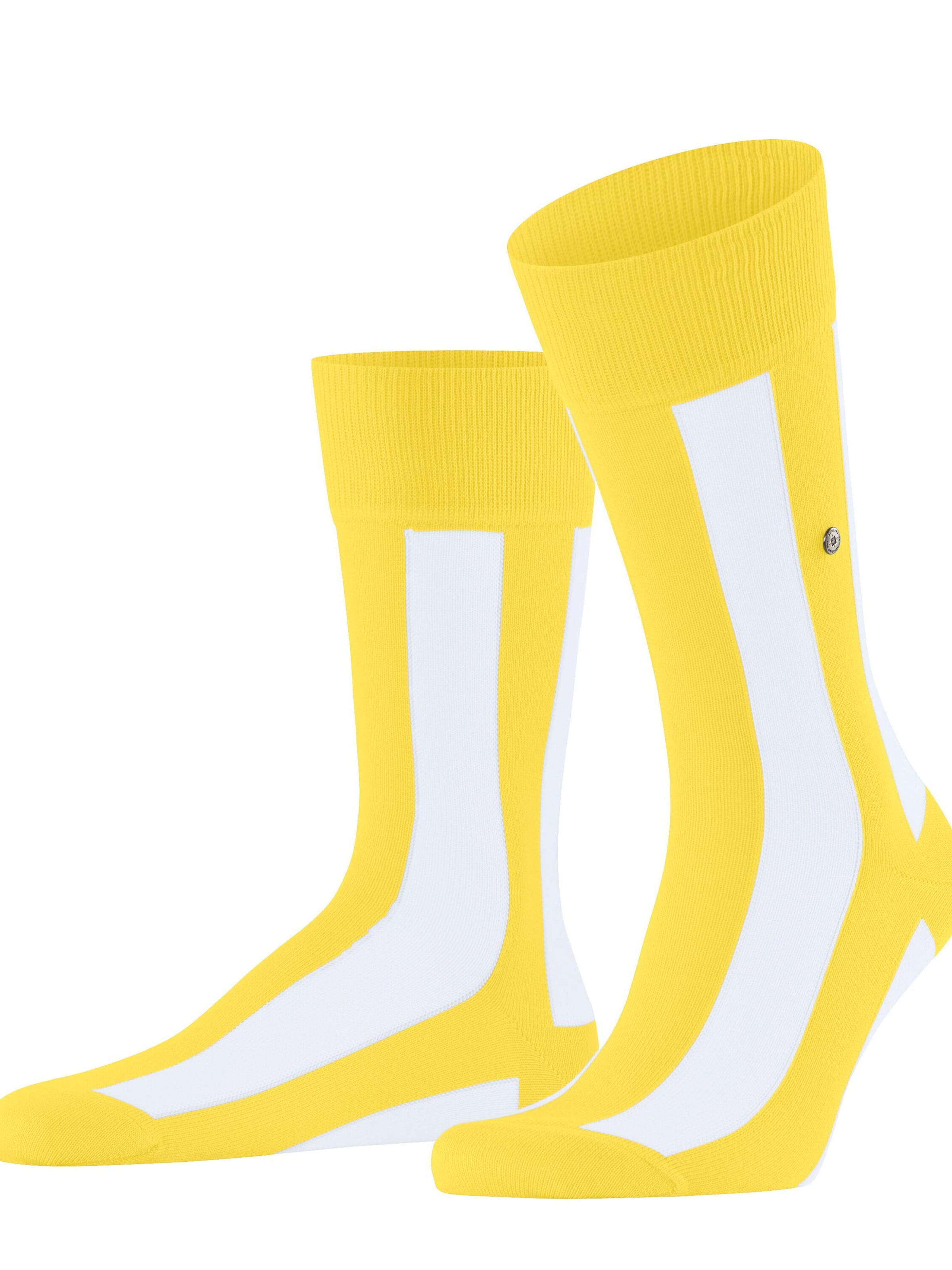 BURLINGTON Socken 'Retro Lines'‌‌‌‌‌‌ in Gelb: Vorderseite