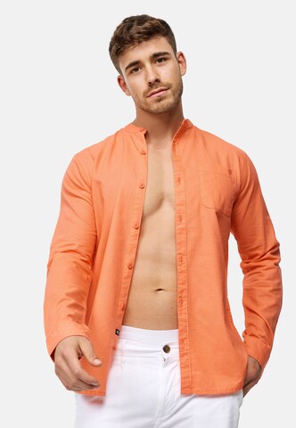INDICODE JEANS Regular fit Button Up Shirt 'Raffi ' in Orange