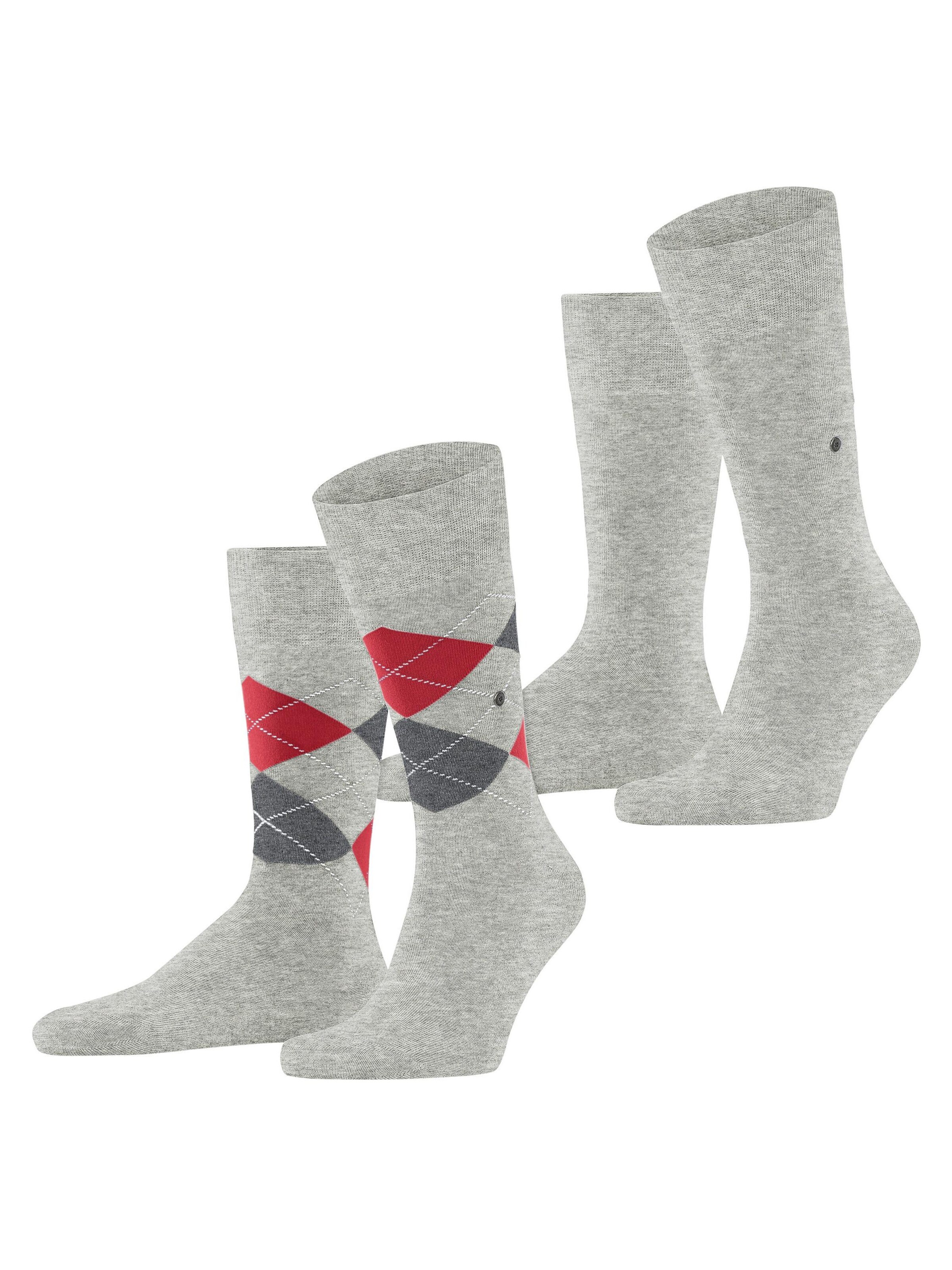BURLINGTON Socken 'Everyday Argyle Mix 2-Pack'‌ in Grau: Vorderseite