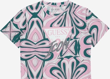 T-Shirt GUESS en rose : devant
