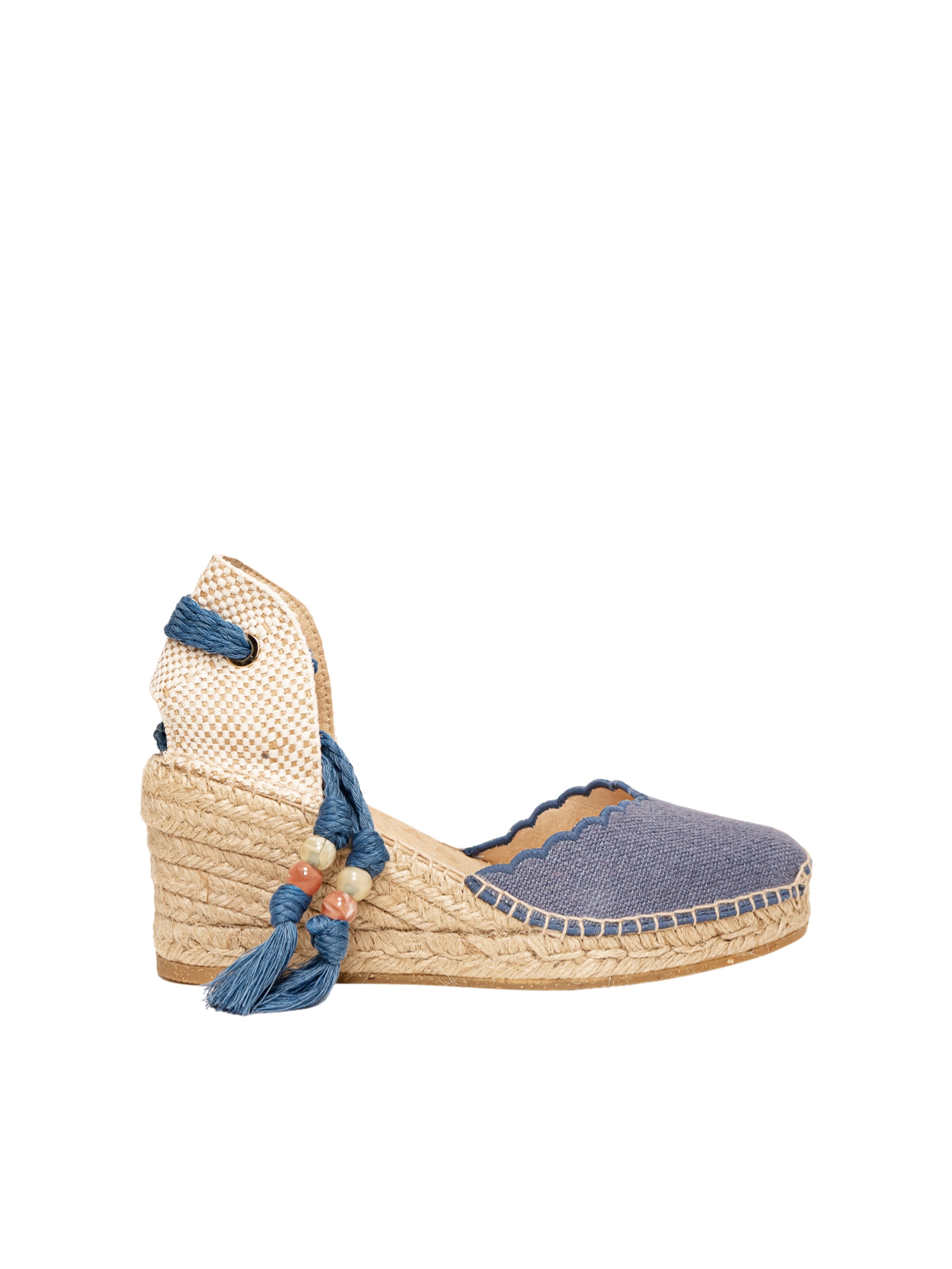 Sandales 'Alpargata Cuña 7 cm' Alhamas en bleu : devant
