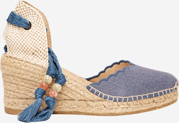 Alhamas Sandaal 'Alpargata Cuña 7 cm' in Blauw: voorkant