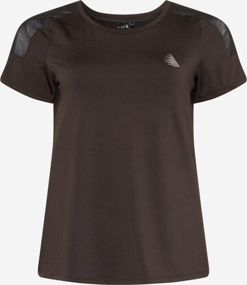 Active by Zizzi Performance Shirt 'AHIROTO' in Black: front
