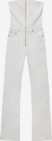 Pull&Bear Jumpsuit in White: front