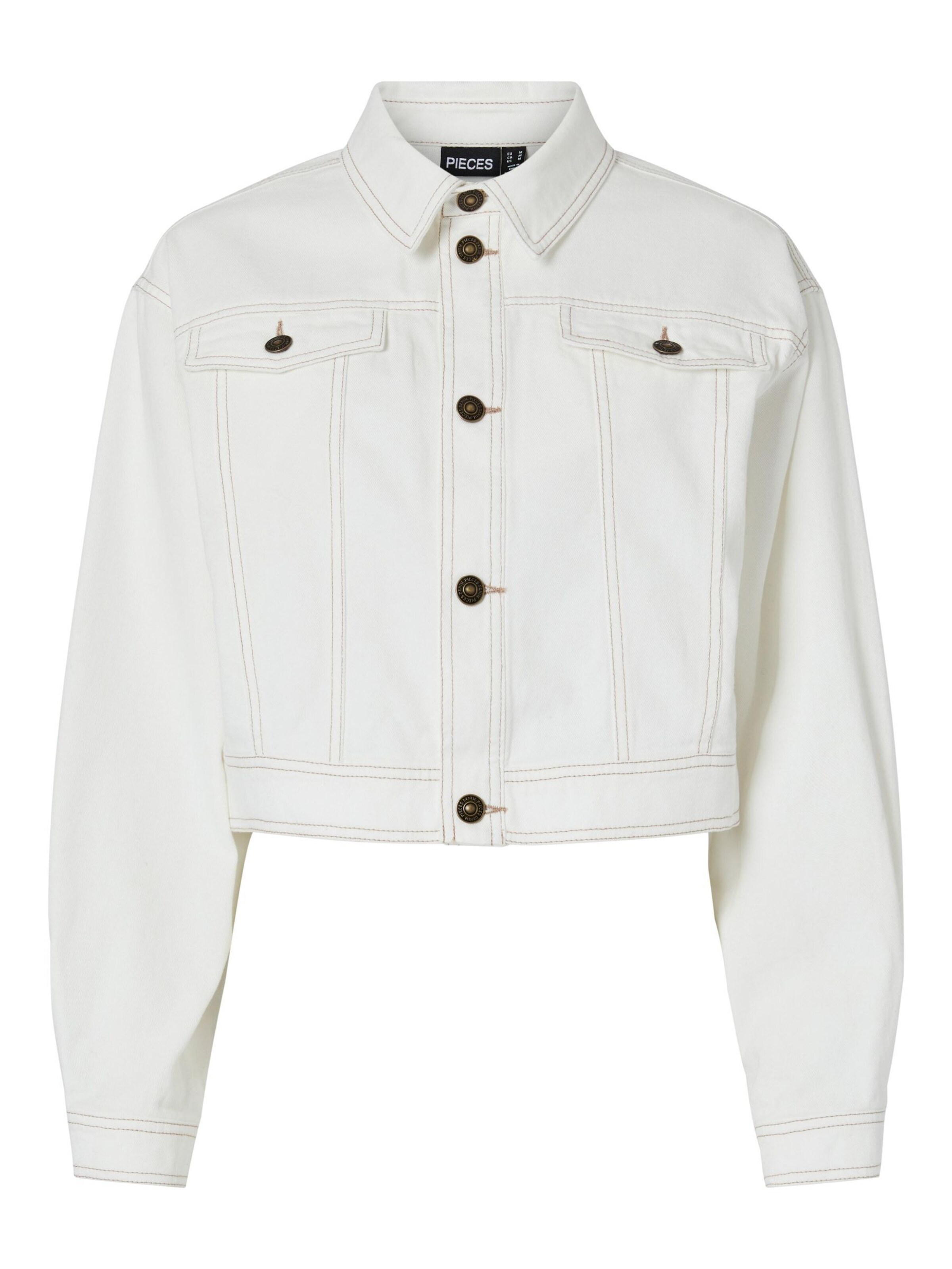 PIECES Veste mi-saison 'PCFine' en blanc denim, Vue avec produit