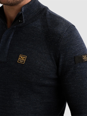 PME Legend Sweter 'Pullover with half-zip and raglan sleeves' w kolorze niebieski