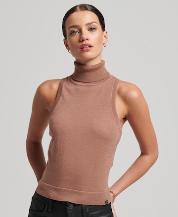 Superdry Knitted Top in Brown: front