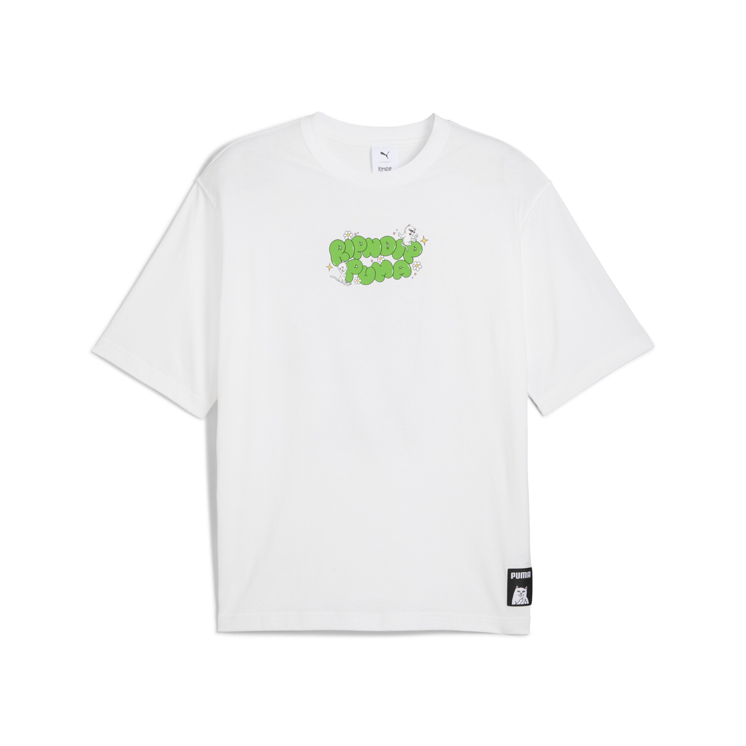 PUMA T-Shirt 'Puma x Ripndip' in gelb / hellgrün / schwarz / weiß, Produktansicht