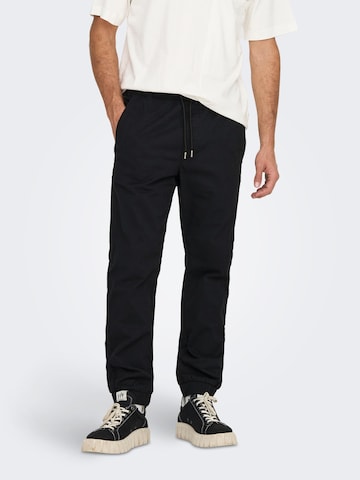 Only & Sons tavaline Püksid 'LINUS', värv must: eest vaates