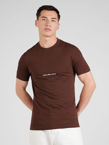 Calvin Klein Jeans Koszulka w kolorze brązowy: przód