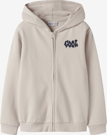 NAME IT - Sudadera con cremallera en gris: frente