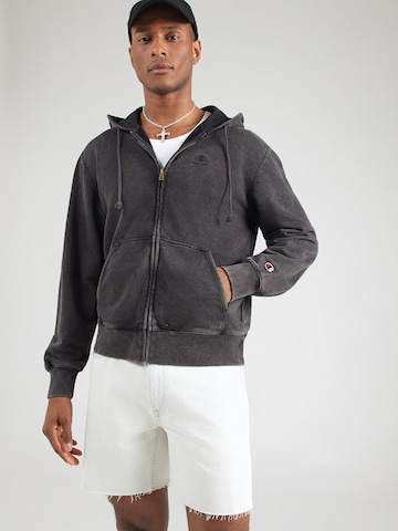 Champion Authentic Athletic Apparel Ζακέτα φούτερ σε μαύρο: μπροστά