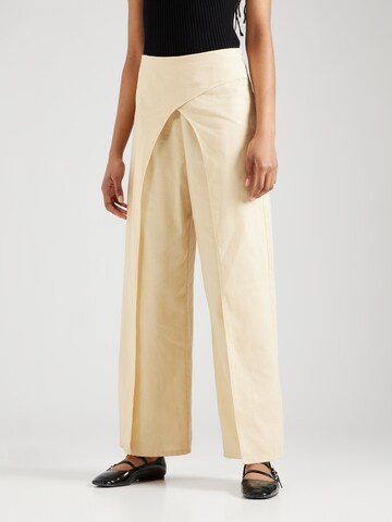 Loosefit Pantalon 'BEYONCE' SOMETHINGNEW en beige : devant