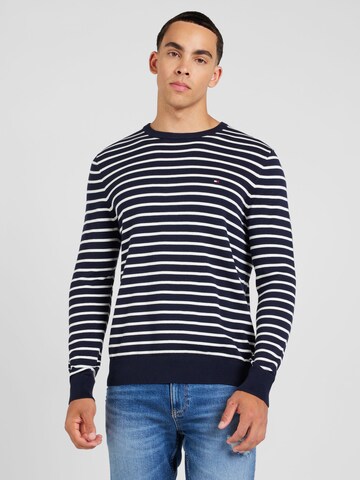 TOMMY HILFIGER Svetr 'Essential' – modrá: přední strana