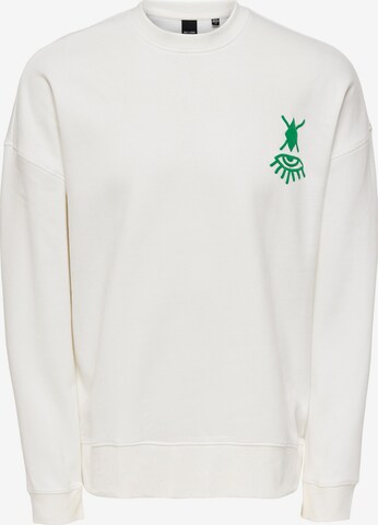 Only & Sons Sweatshirt 'Toby' in White: front