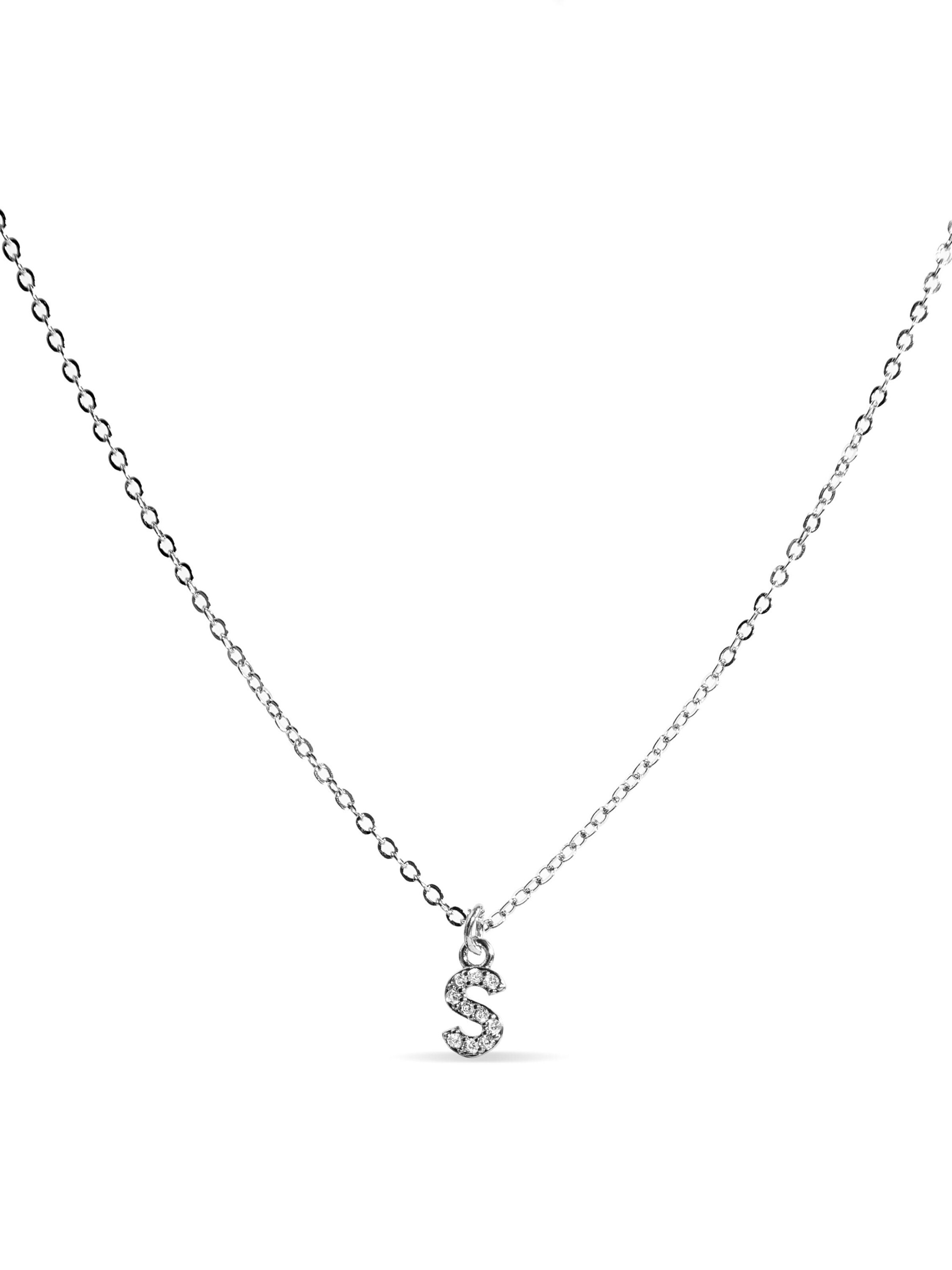 Luxenter Kette 'Alphabet'‌‌‌‌ in Weiß: Vorderseite