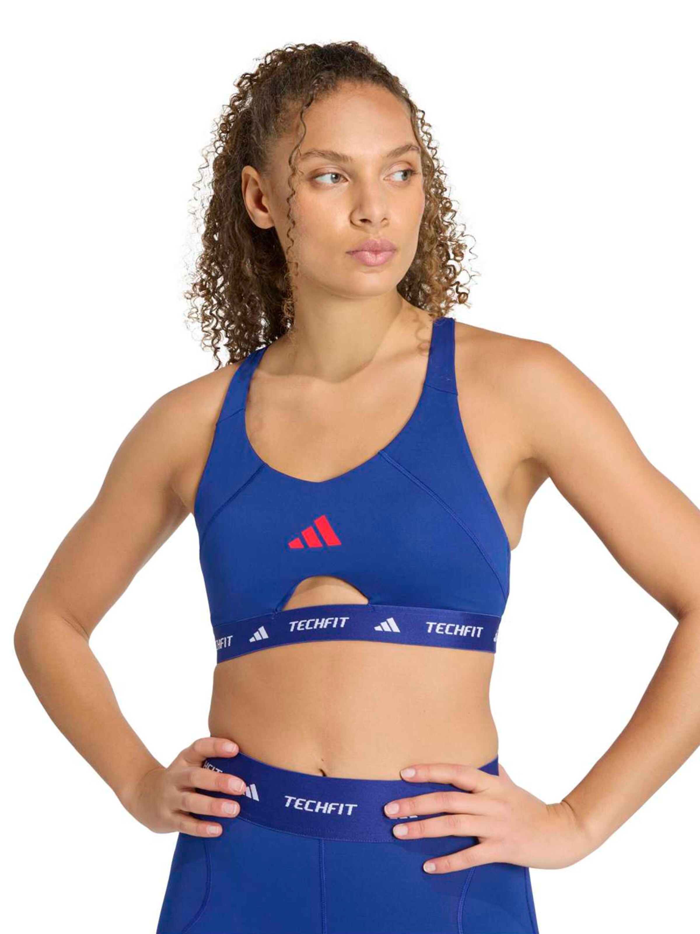 ADIDAS PERFORMANCE Bustier Sport-BH in Blau: Vorderseite