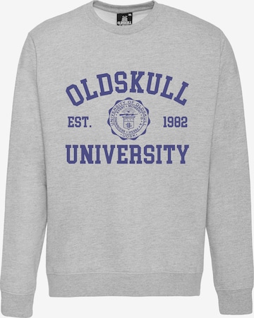 Oldskull Sweatshirt 'Retro University' in Grau: Vorderseite