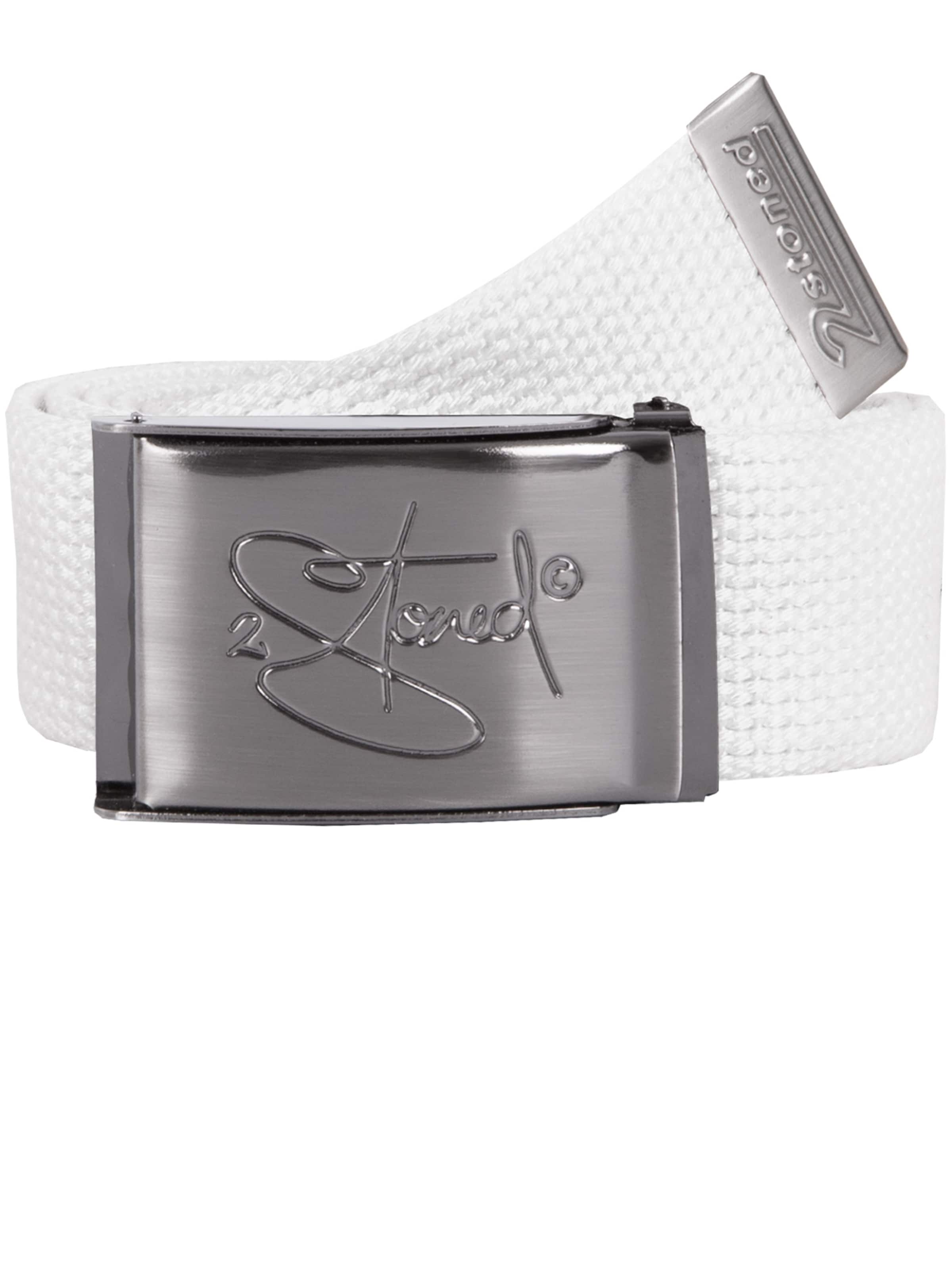 2Stoned Belt 'Classic Matt' in White: front