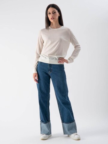 MND Wide Leg Jeans 'Blue Denim with Wide Cuffs' i blå