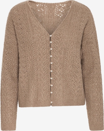 Cardigan 'Liyanna' ICHI en marron : devant
