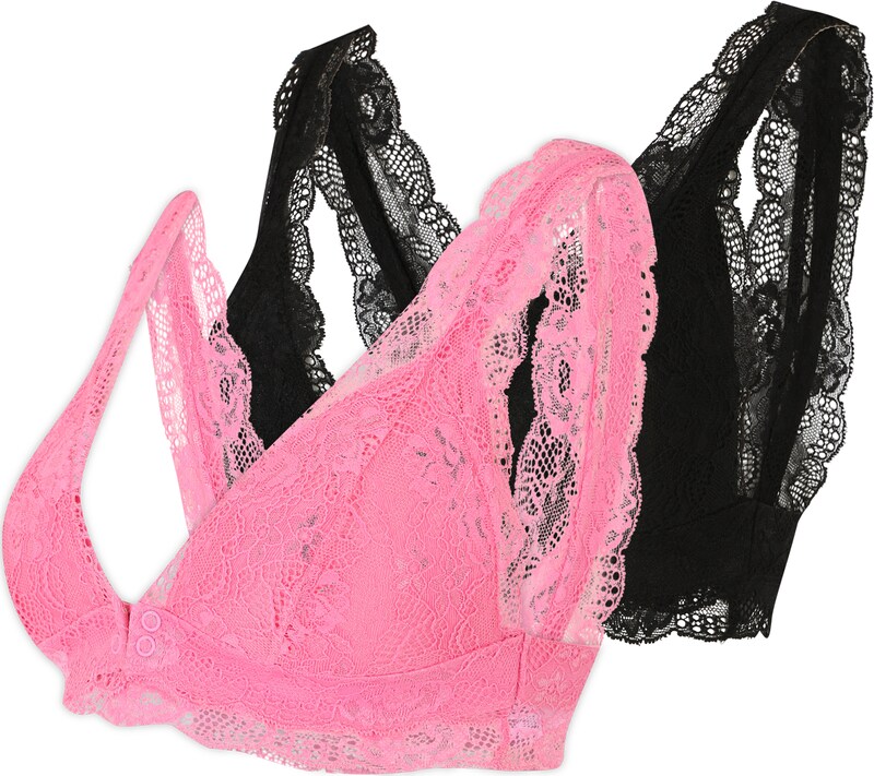 MAMALICIOUS Triangel BH 'Senia' in Pink Schwarz MAMALICIOUS Triangel BH 'Senia' in Pink Schwarz