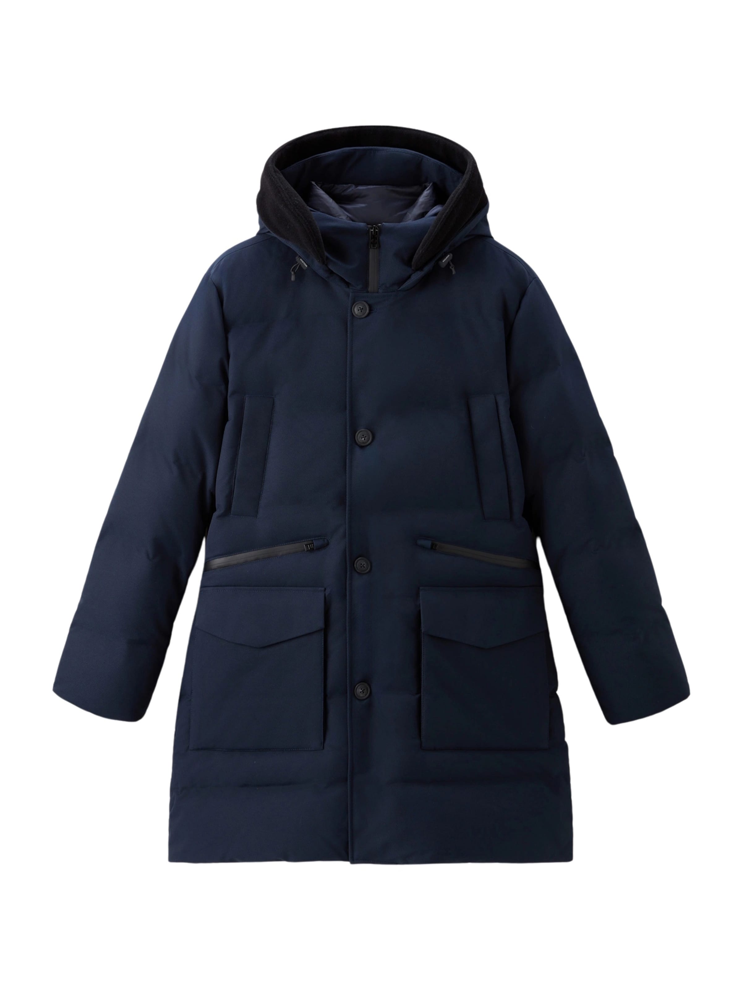 Parka mi-saison Woolrich en bleu : devant