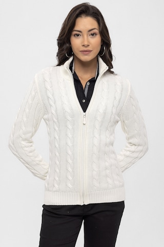 Cardigan Felix Hardy en blanc : devant