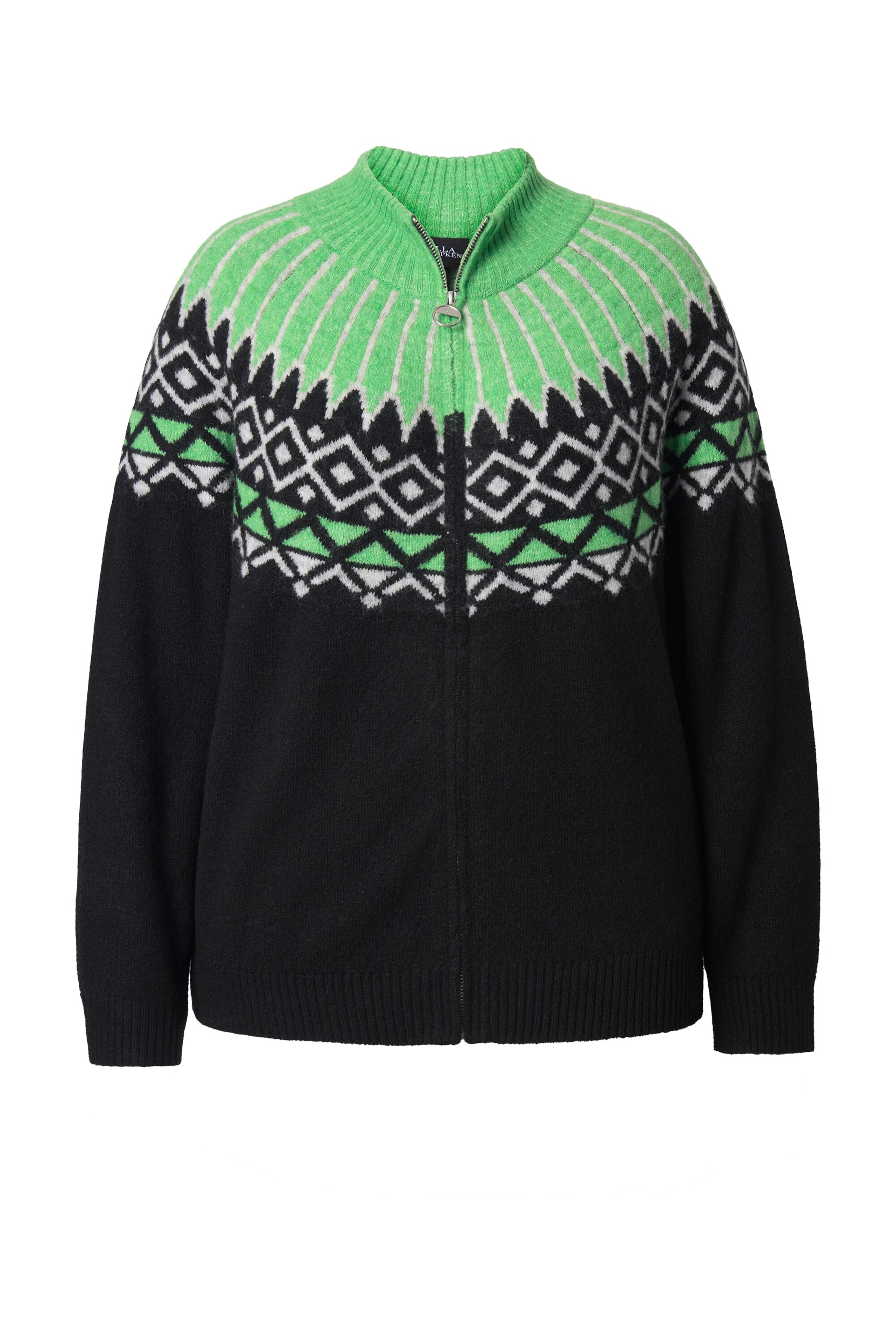 Ulla Popken Knit cardigan in Green / Black, Item view