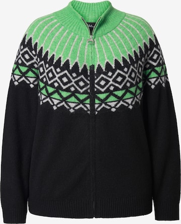 Ulla Popken Gebreid vest in Zwart: voorkant