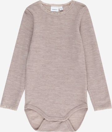 Tutina / body per bambino di NAME IT in beige: frontale