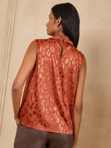 Chemisier love & roses en marron