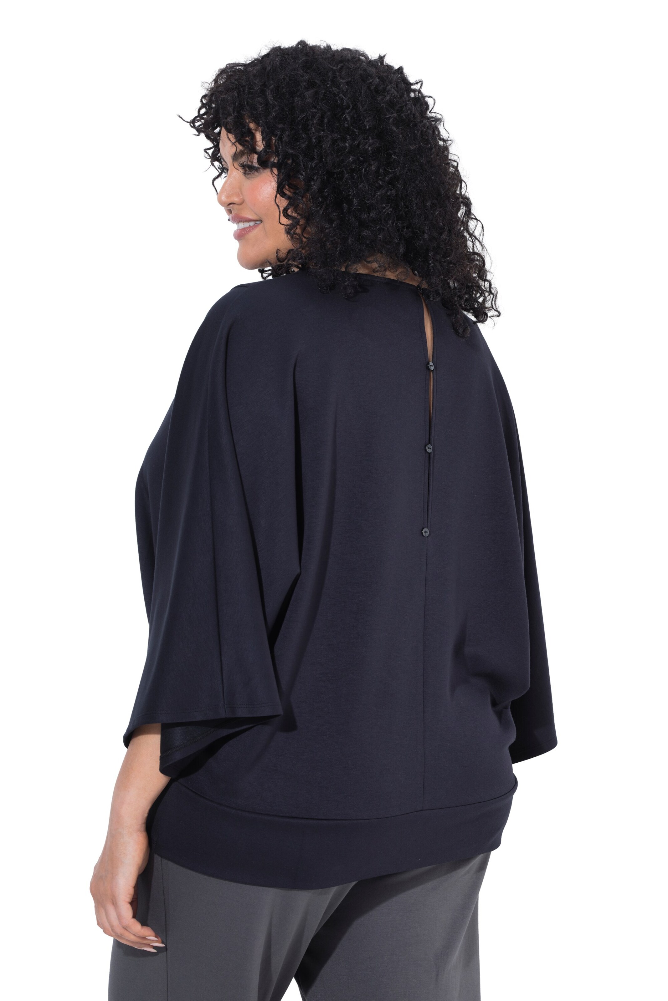 Ulla Popken Sweatshirt in Zwart