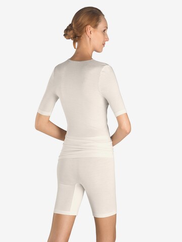 Hanro Onderhemd ' Woolen Silk Kurzarm ' in Wit