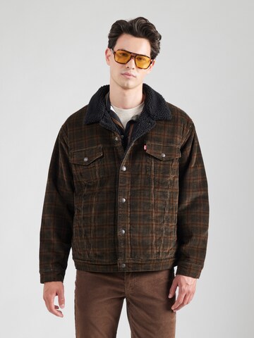 LEVI'S ® Přechodná bunda 'Relaxed Fit Sherpa Trucker Jacket' – hnědá: přední strana