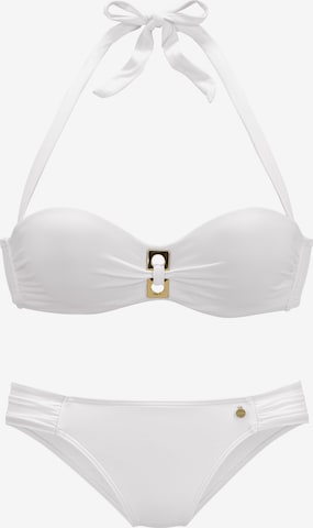 Bandeau Bikini LASCANA en blanc : devant