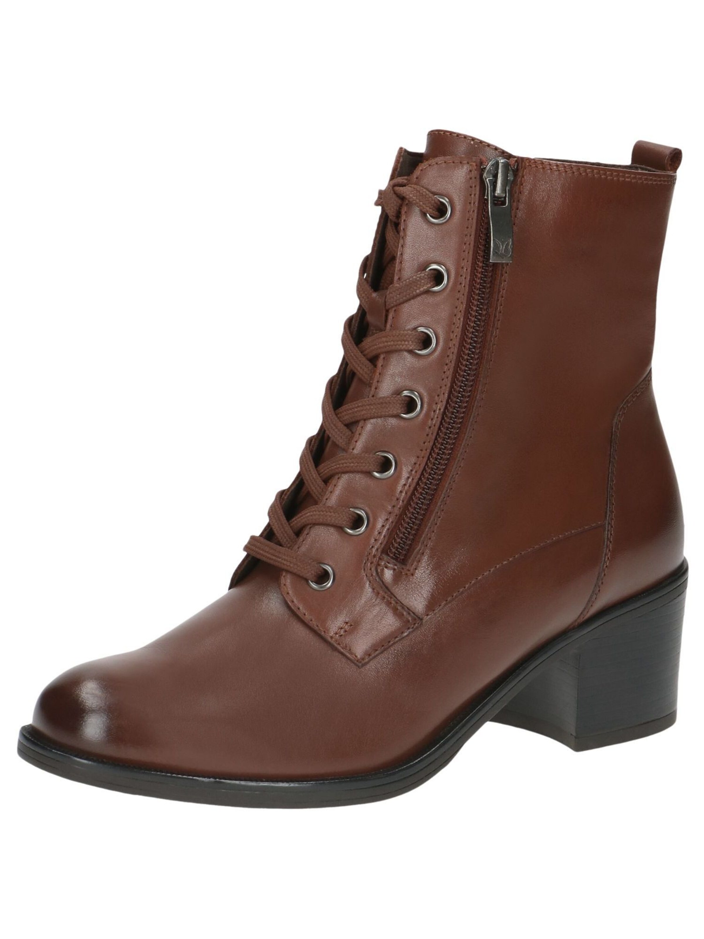 CAPRICE Lace-Up Ankle Boots in Brown: front