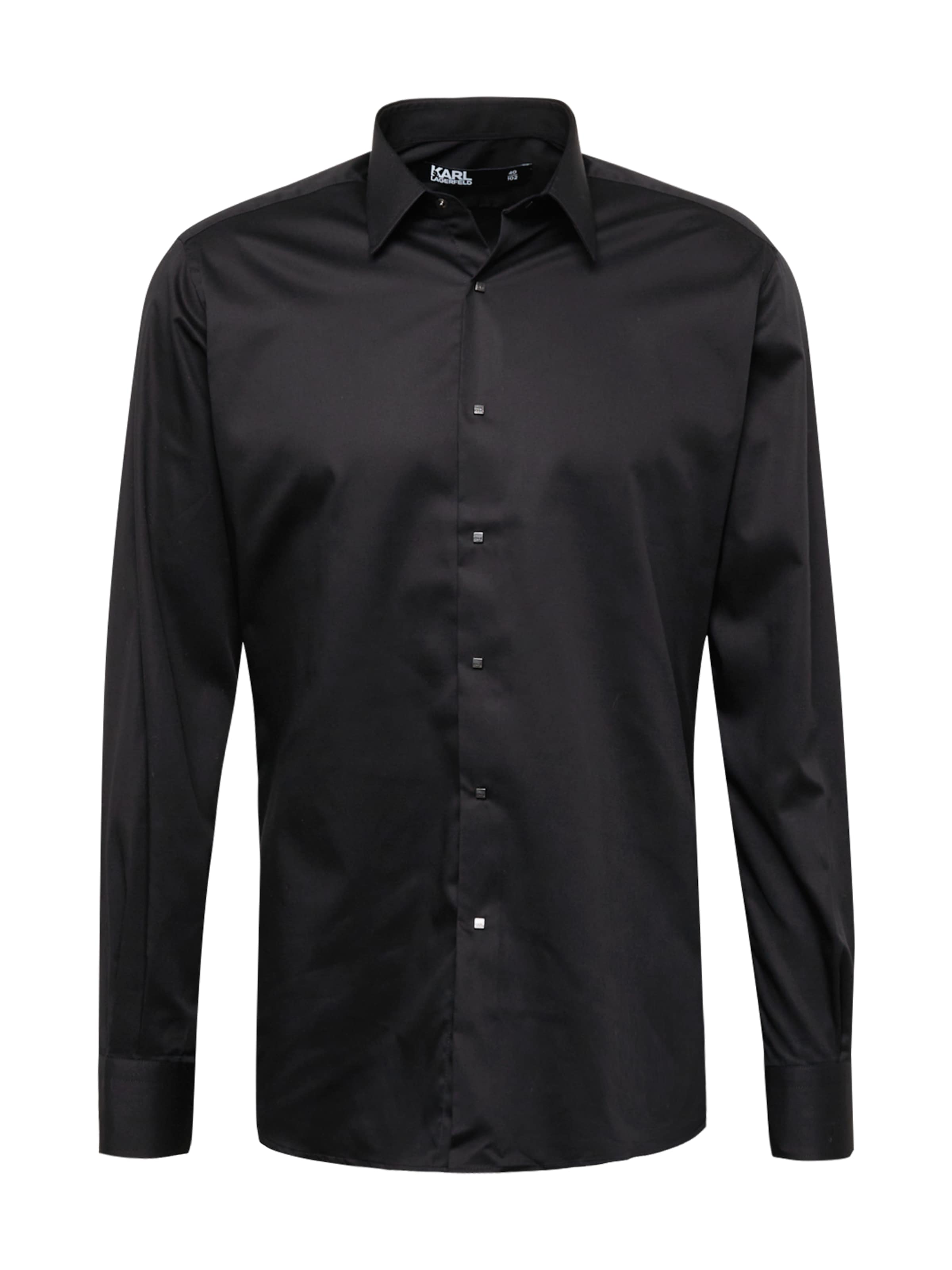 Karl Lagerfeld Regular fit Button Up Shirt in Black: front
