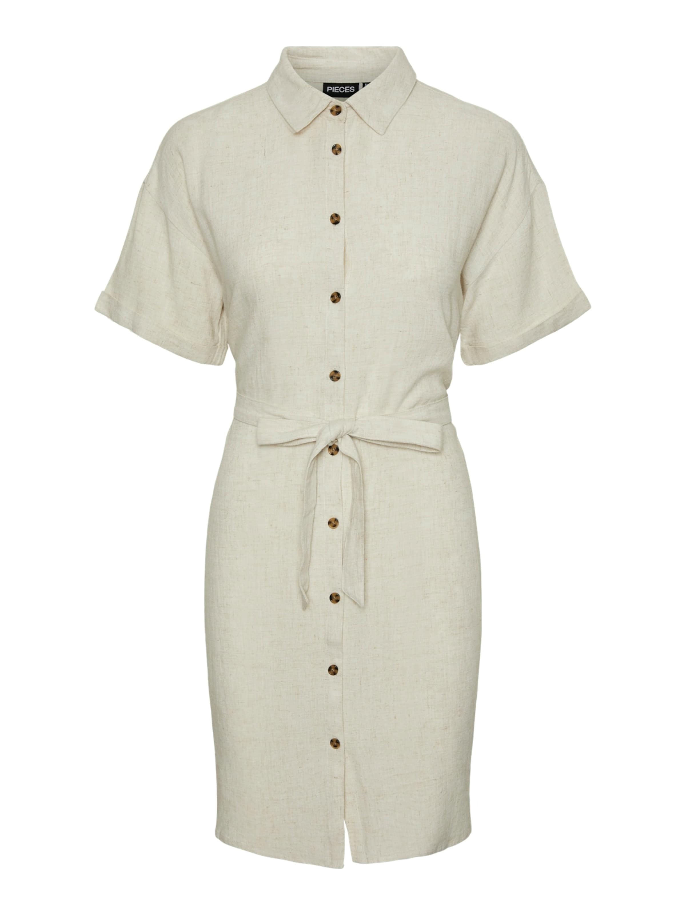 PIECES Skjortklänning 'Vinsty' i beige: framsida