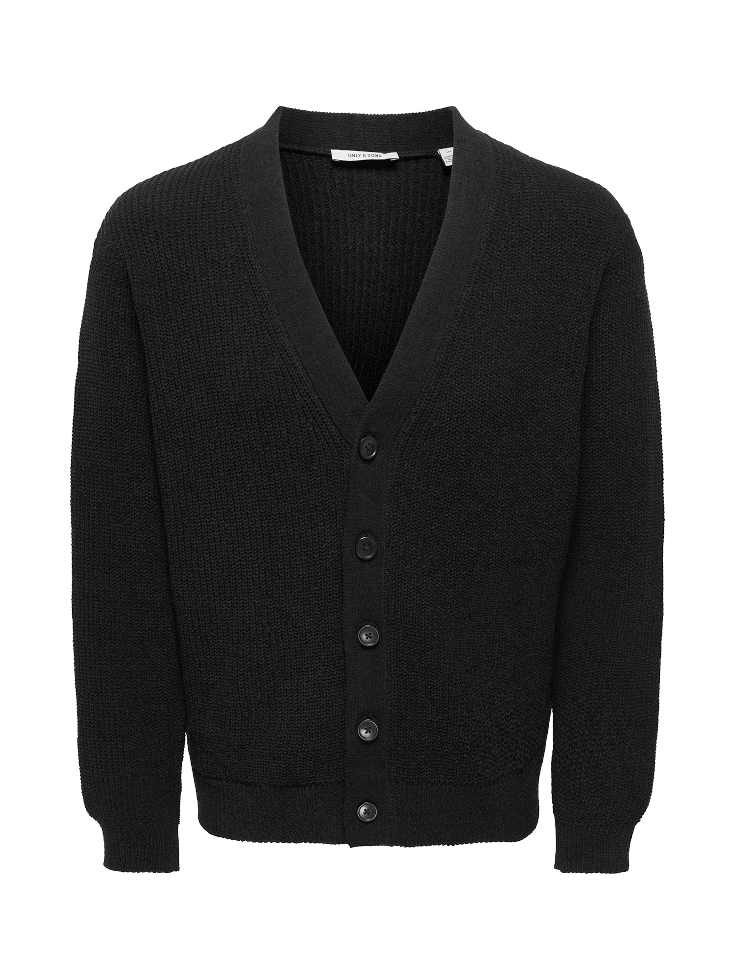 Only & Sons Вязаная кофта 'ONSROME' в Черный: спереди