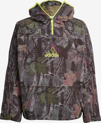 ADIDAS PERFORMANCE Veste de sport 'Camo' en brun foncé / gris / citron vert / vert foncé, Vue avec produit