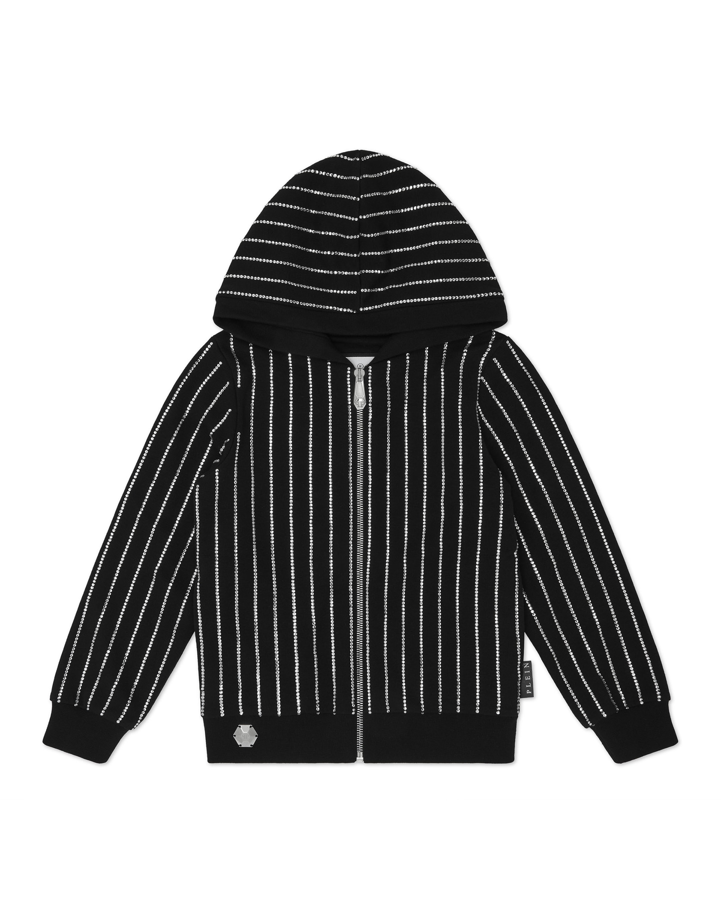 Philipp Plein - Sudadera con cremallera en negro: frente