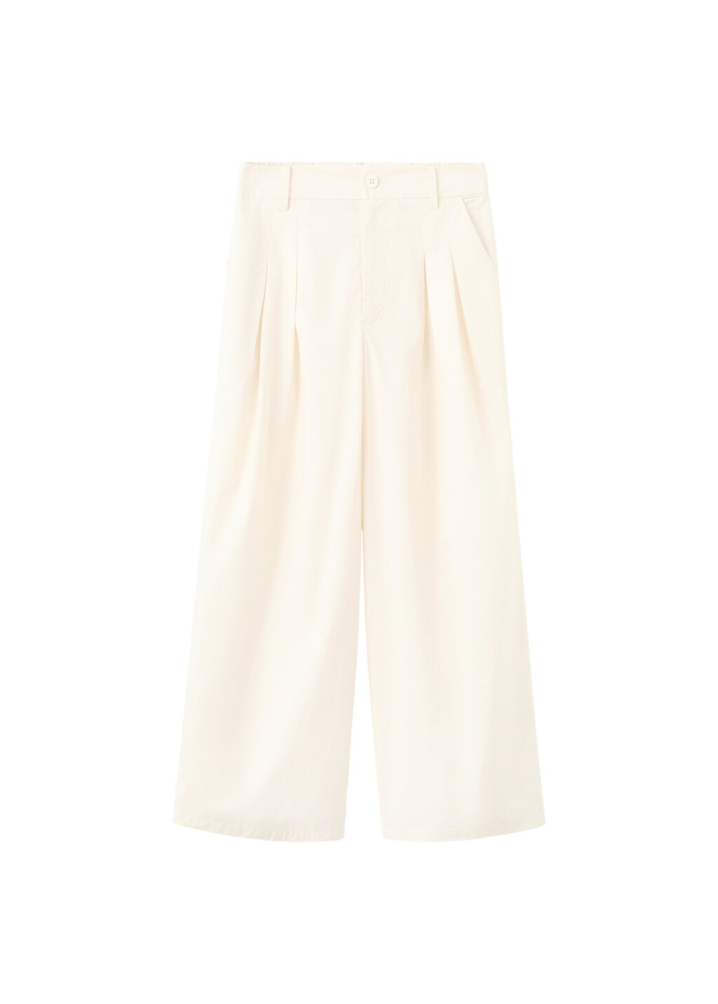 MANGO Wide Leg Hose in Gelb: Vorderseite